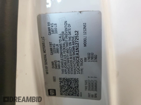 2022 Chevrolet Colorado 2WD LT with VIN 1GCHSCEA1N1272512, listed as a Copart auction lot 63872505 with 44,033 mi miles and Clean title. Bid and sale history available at DreamBid. Image 12.