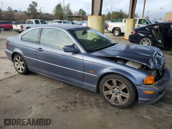 2000 BMW 3 Series 323Ci with VIN WBABM3345YJN62203, listed as a Copart auction lot 78399424 with 150,913 mi miles and Salvage Title. Bid and sale history available at DreamBid. Image 4.