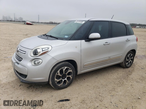 2014 FIAT 500L Lounge with VIN ZFBCFACH9EZ017436, listed as a Copart auction lot 42578185 with 134,621 mi miles and Salvage Title. Bid and sale history available at DreamBid. Image 1.