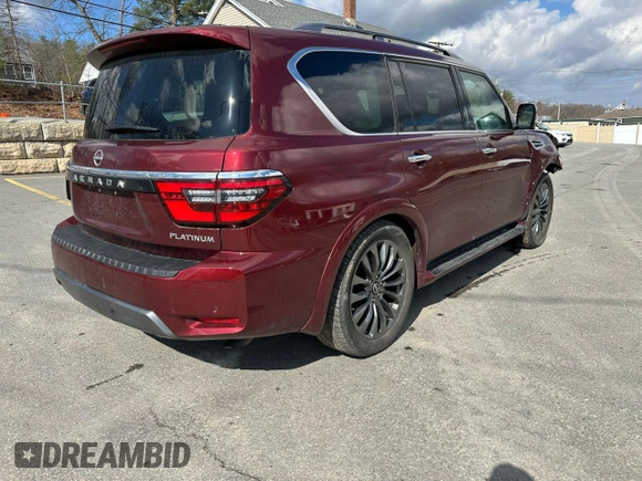 2023 Nissan Armada Platinum with VIN JN8AY2DB2P9835192, listed as a Copart auction lot 50734435 with 36,838 mi miles and Clean Title. Bid and sale history available at carsss.com. Image 3.