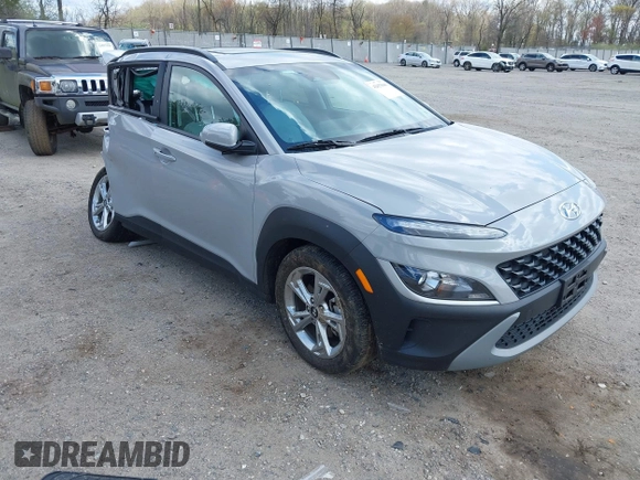 2023 Hyundai Kona SEL with VIN KM8K6CAB9PU999533, listed as a IAAI auction lot 42053046 with 15,506 mi miles. Bid and sale history available at carsss.com. Image 1.