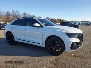 2021 Audi Q8 Premium Plus with VIN WA1EVAF17MD020011, listed as a Copart auction lot 45566815 with 42,724 mi miles and Salvage title. Bid and sale history available at DreamBid. Image 4.