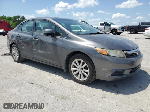 2012 Honda Civic EX with VIN 2HGFB2F8XCH510032, listed as a Copart auction lot 54310615 with 233,564 mi miles and Salvage Title. Bid and sale history available at DreamBid. Image 4.