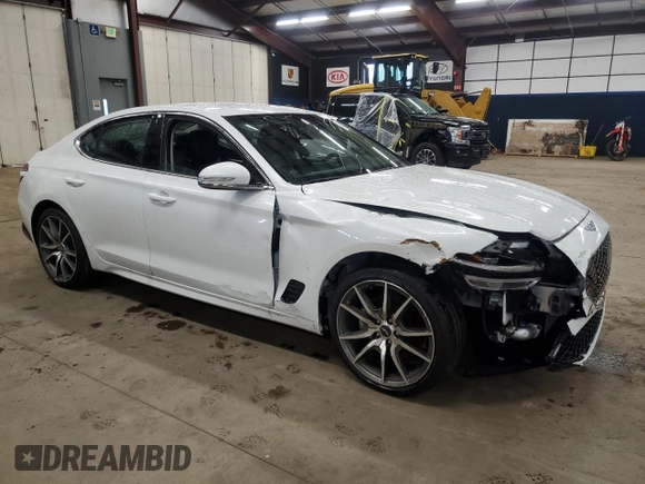 2023 Genesis G70 2.0T with VIN KMTG34TA5PU128224, listed as a Copart auction lot 82026383 with 7,311 mi miles and Salvage Title. Bid and sale history available at DreamBid. Image 4.