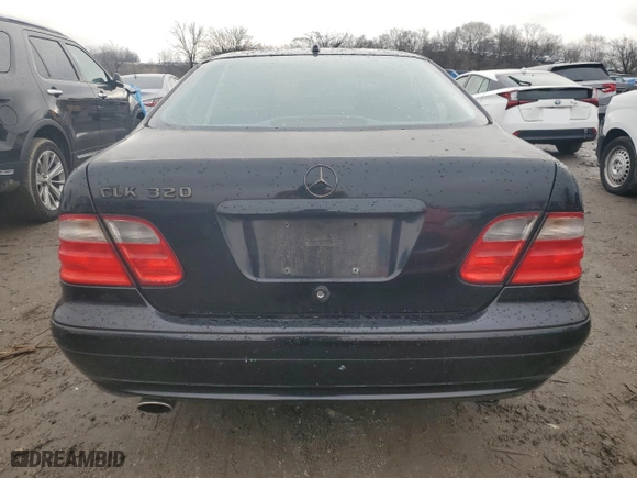 2001 Mercedes-Benz CLK-Class with VIN WDBLJ65GX1F170172, listed as a Copart auction lot 84960224 with 107,247 mi miles and Salvage Title. Bid and sale history available at carsss.com. Image 6.