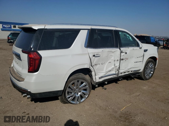 2021 GMC Yukon Denali with VIN 1GKS2DKL6MR477295, listed as a Copart auction lot 48206505 with 44,940 mi miles and Salvage Title. Bid and sale history available at carsss.com. Image 3.