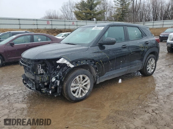 2021 Chevrolet TrailBlazer LS with VIN KL79MMS20MB126917, listed as a Copart auction lot 49863315 with 56,945 mi miles and Salvage Title. Bid and sale history available at carsss.com. Image 1.