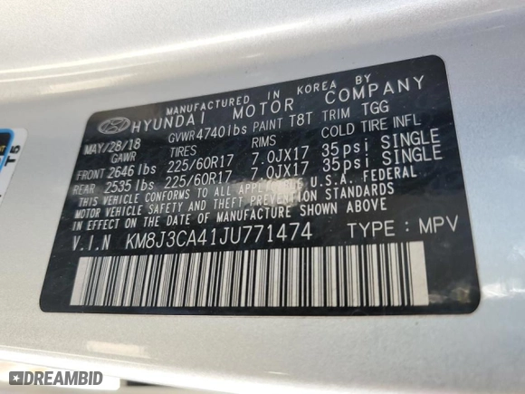 2018 Hyundai Tucson SEL with VIN KM8J3CA41JU771474, listed as a Copart auction lot 49163215 with 104,116 mi miles and Clean Title. Bid and sale history available at carsss.com. Image 13.