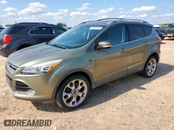 2013 Ford Escape Titanium with VIN 1FMCU0J90DUB95476, listed as a Copart auction lot 58769105 with 96,638 mi miles and Salvage title. Bid and sale history available at DreamBid. Image 1.