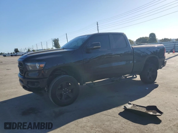 2023 Ram 1500 Lone Star with VIN 1C6RREBTXPN553048, listed as a Copart auction lot 46255525 with 59,497 mi miles and Salvage Title. Bid and sale history available at carsss.com. Image 1.