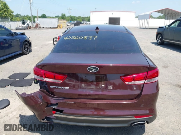 2018 Kia Optima LX with VIN 5XXGT4L32JG183016, listed as a IAAI auction lot 42560837 with 161,426 mi miles and . Bid and sale history available at DreamBid. Image 16.