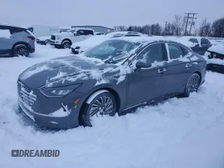 2023 Hyundai Sonata Hybrid SEL with VIN KMHL34JJ7PA055502, listed as a Copart auction lot 88806985 with 0 mi miles and Salvage Title. Bid and sale history available at carsss.com. Image 1.