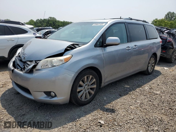 2013 Toyota Sienna XLE with VIN 5TDDK3DC2DS056770, listed as a Copart auction lot 59662405 with 204,266 mi miles and Salvage title. Bid and sale history available at DreamBid. Image 1.