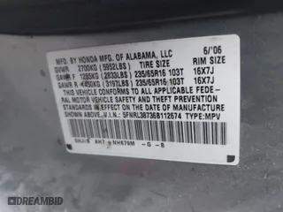 2006 Honda Odyssey EX-L with VIN 5FNRL38736B112674, listed as a IAAI auction lot 41909227 with 223,289 mi miles. Bid and sale history available at carsss.com. Image 9.