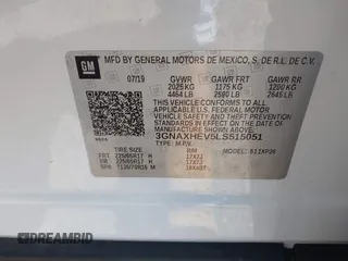 2020 Chevrolet Equinox LS z VIN 3GNAXHEV5LS515051, wystawiony jako IAAI lot #42306780 z przebiegiem 144 598 mil mil oraz . Historia ofert i sprzedaży dostępna na DreamBid. Obrazek 9.