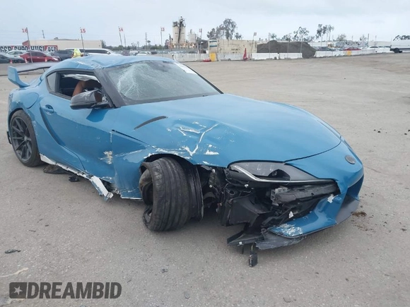 2024 Toyota GR Supra 3.0 with VIN WZ1DB0G08RW063652, listed as a IAAI auction lot 41802586 with 8,029 mi miles. Bid and sale history available at carsss.com. Image 1.