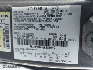 2014 Ford Fusion SE with VIN 3FA6P0H76ER255045, listed as a IAAI auction lot 41896289 with 228,727 mi miles. Bid and sale history available at carsss.com. Image 9.