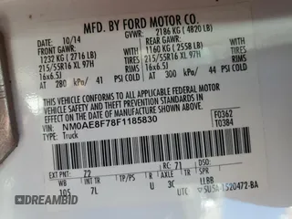 2015 Ford Transit Connect XLT with VIN NM0AE8F78F1185830, listed as a Copart auction lot 70062174 with 72,658 mi miles and Salvage title. Bid and sale history available at DreamBid. Image 14.