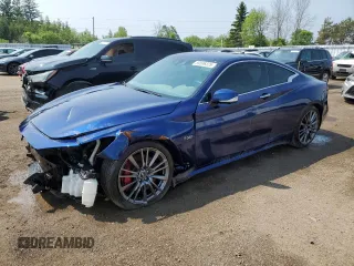 2017 Infiniti Q60 Red Sport 400 with VIN JN1FV7EL3HM700349, listed as a Copart auction lot 59596325 with 119,591 mi miles and Salvage title. Bid and sale history available at DreamBid. Image 1.