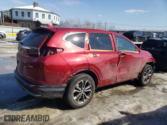 2020 Honda CR-V EX with VIN 2HKRW2H52LH617893, listed as a Copart auction lot 46120265 with 88,909 mi miles and Salvage Title. Bid and sale history available at DreamBid. Image 3.