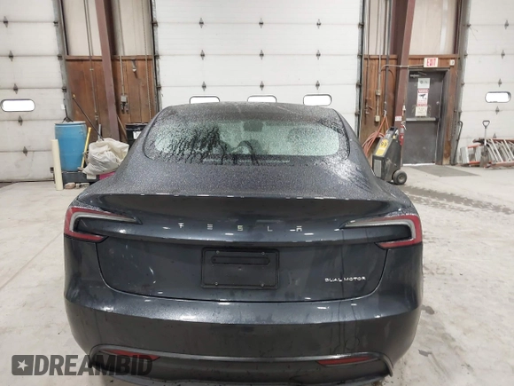 2025 Tesla Model 3 Long Range with VIN 5YJ3E1EB4SF913766, listed as a IAAI auction lot 41975164 with 3,099 mi miles and . Bid and sale history available at DreamBid. Image 15.