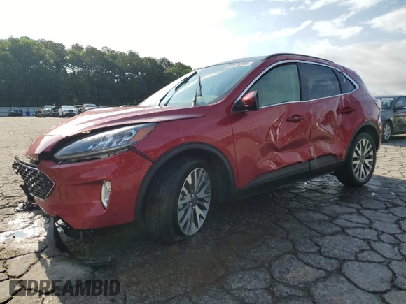 2021 Ford Escape Titanium Hybrid with VIN 1FMCU0DZ7MUB20799, listed as a Copart auction lot 58835735 with 37,767 mi miles and Salvage title. Bid and sale history available at DreamBid. Image 1.