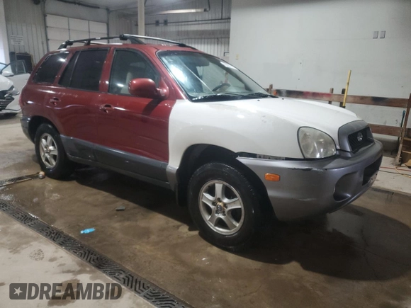 2004 Hyundai Santa Fe GLS with VIN KM8SC73D74U854582, listed as a Copart auction lot 46097685 with 0 mi miles and Salvage Title. Bid and sale history available at carsss.com. Image 4.