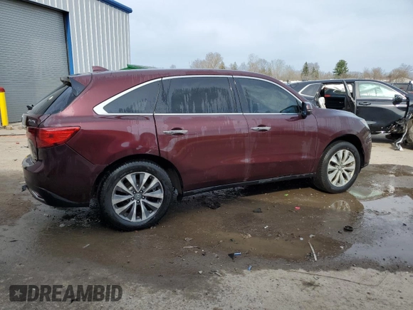 2016 Acura MDX w/Tech with VIN 5FRYD4H40GB044046, listed as a Copart auction lot 54181475 with 167,682 mi miles and Salvage Title. Bid and sale history available at carsss.com. Image 3.
