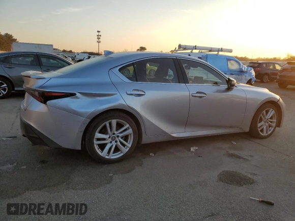 2021 Lexus IS with VIN JTHC81F24M5043624, listed as a Copart auction lot 89098095 with 23,371 mi miles and Salvage Title. Bid and sale history available at carsss.com. Image 3.