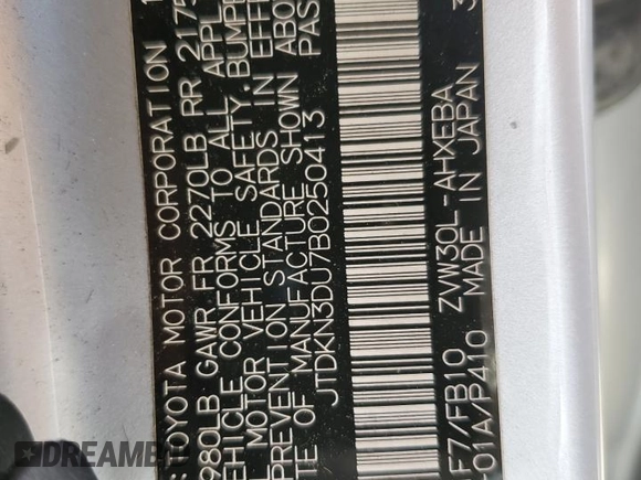 2011 Toyota Prius I z VIN JTDKN3DU7B0250413, wystawiony jako Copart lot #54059455 z przebiegiem 272 531 mil mil oraz Szkoda całkowita • Salvage title. Historia ofert i sprzedaży dostępna na DreamBid. Obrazek 12.