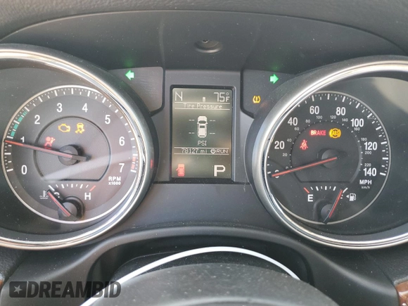 2013 Jeep Grand Cherokee Limited with VIN 1C4RJEBG6DC520591, listed as a Copart auction lot 75182834 with 78,127 mi miles and Salvage Title. Bid and sale history available at carsss.com. Image 9.