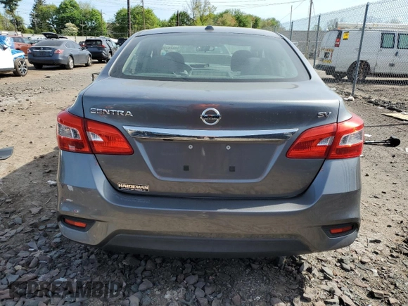 2017 Nissan Sentra SV with VIN 3N1AB7AP2HL707427, listed as a Copart auction lot 54878735 with 86,992 mi miles and Salvage Title. Bid and sale history available at DreamBid. Image 6.