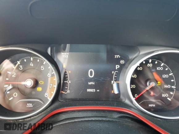 2018 Jeep Compass Trailhawk with VIN 3C4NJDDB9JT451745, listed as a Copart auction lot 61187255 with 88,923 mi miles and Salvage title. Bid and sale history available at DreamBid. Image 9.