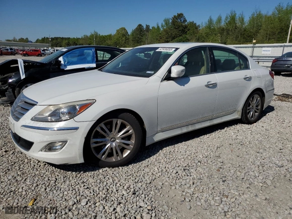 2012 Hyundai Genesis 4.6L with VIN KMHGC4DF8CU211239, listed as a Copart auction lot 52936855 with 214,730 mi miles and Salvage Title. Bid and sale history available at carsss.com. Image 1.