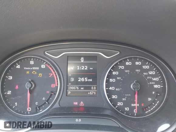 2015 Audi S3 2.0T Premium Plus with VIN WAUBFGFF0F1006716, listed as a IAAI auction lot 42038843 with 190,076 mi miles. Bid and sale history available at carsss.com. Image 7.