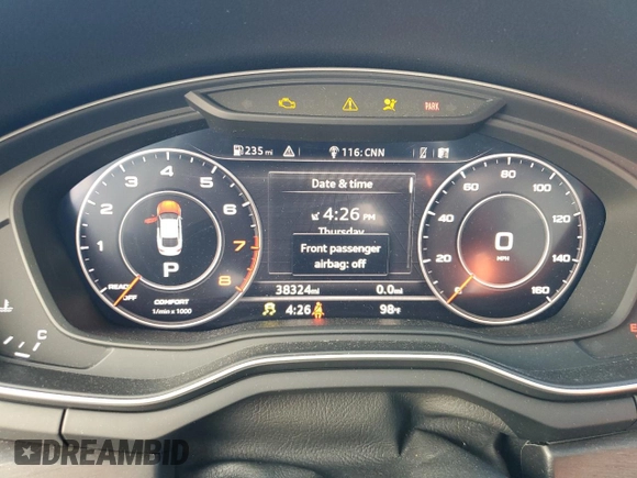 2019 Audi A5 Sportback Premium Plus with VIN WAUENCF55KA085987, listed as a Copart auction lot 71084973 with 38,324 mi miles. Bid and sale history available at carsss.com. Image 9.