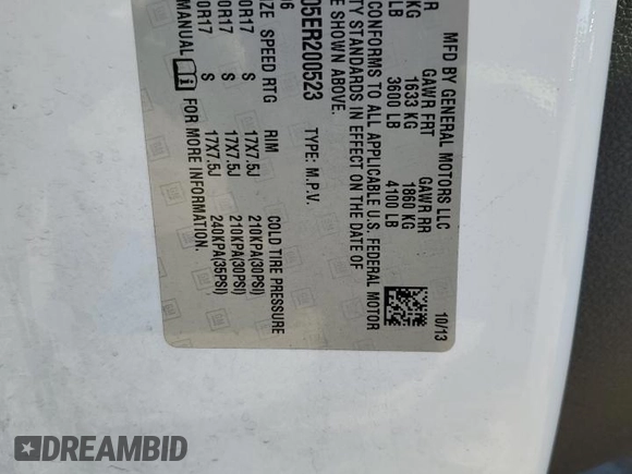 2014 GMC Yukon SLT with VIN 1GKS2CE05ER200523, listed as a Copart auction lot 80029144 with 183,669 mi miles and Salvage Title. Bid and sale history available at DreamBid. Image 12.