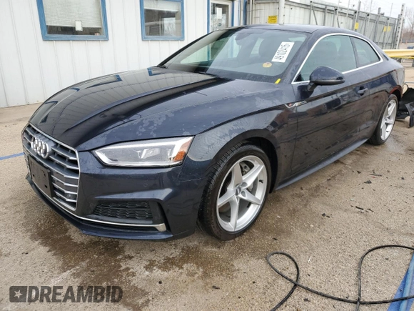 2018 Audi A5 Premium Plus with VIN WAUTNAF51JA091151, listed as a Copart auction lot 49102415 with 50,032 mi miles and Salvage Title. Bid and sale history available at DreamBid. Image 1.