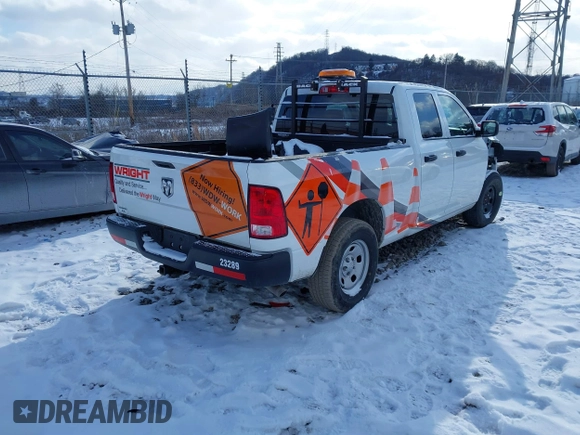 2023 Ram 1500 Tradesman z VIN 1C6RR6FG3PS535737, wystawiony jako IAAI lot #41304327 z przebiegiem 25 425 mil mil oraz . Historia ofert i sprzedaży dostępna na DreamBid. Obrazek 4.