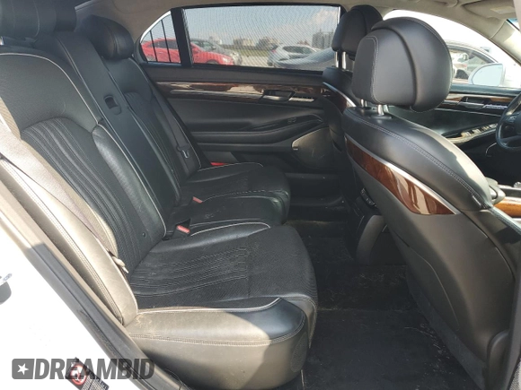2017 Genesis G90 5.0L Ultimate with VIN KMHG54JHXHU023801, listed as a Copart auction lot 72280024 with 104,721 mi miles and Non Repairable. Bid and sale history available at carsss.com. Image 10.