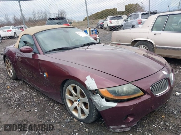 2004 BMW Z4 2.5i with VIN 4USBT33544LS50607, listed as a IAAI auction lot 42055929 with 156,585 mi miles and . Bid and sale history available at DreamBid. Image 1.