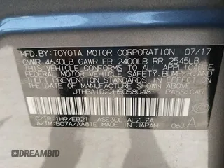 2017 Lexus IS 200t with VIN JTHBA1D22H5058048, listed as a IAAI auction lot 42537714 with 86,299 mi miles and . Bid and sale history available at DreamBid. Image 9.