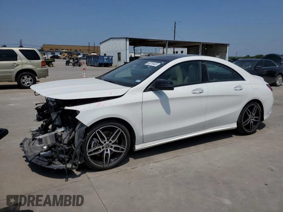 2019 Mercedes-Benz CLA with VIN WDDSJ4EB7KN739207, listed as a Copart auction lot 55216433 with 20,506 mi miles. Bid and sale history available at carsss.com. Image 1.