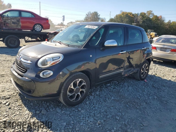 2014 FIAT 500L Lounge with VIN ZFBCFACH6EZ005129, listed as a Copart auction lot 75875394 with 88,813 mi miles and Salvage Title. Bid and sale history available at carsss.com. Image 1.