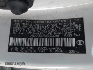 2013 Toyota Prius One with VIN JTDKN3DU7D5560938, listed as a IAAI auction lot 42159210 with 170,931 mi miles and . Bid and sale history available at DreamBid. Image 9.