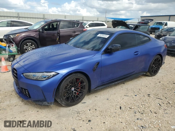 2023 BMW M4 Competition xDrive with VIN WBS43AZ04PCL39055, listed as a Copart auction lot 59285034 with 29,554 mi miles and Non Repairable. Bid and sale history available at carsss.com. Image 1.