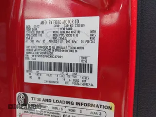 2012 Ford F-150 XL with VIN 1FTFW1EF0CKD27051, listed as a IAAI auction lot 42576649 with 219,237 mi miles and . Bid and sale history available at DreamBid. Image 9.