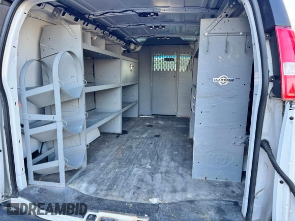 2018 Chevrolet Express Cargo Van with VIN 1GCWGAFP3J1345213, listed as a Copart auction lot 50424285 with 116,638 mi miles and Clean Title. Bid and sale history available at carsss.com. Image 6.