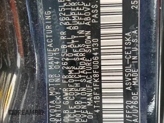 2015 Toyota Camry XLE with VIN 4T1BF1FK8FU064130, listed as a Copart auction lot 51249405 with 239,780 mi miles and Salvage Title. Bid and sale history available at carsss.com. Image 12.