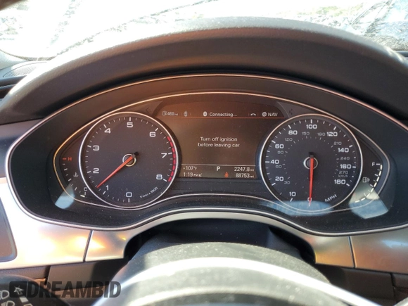 2015 Audi A7 3.0 Prestige with VIN WAU2GAFC0FN006160, listed as a Copart auction lot 72599223 with 88,753 mi miles and Salvage Title. Bid and sale history available at carsss.com. Image 9.